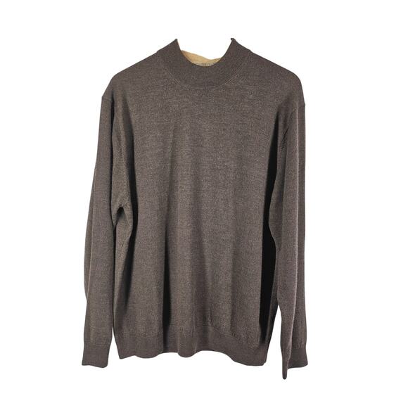 RAFFI Men's Brown 100% Extra Fine Marino Wool Sweater Size XL/54 - Picture 2 of 13